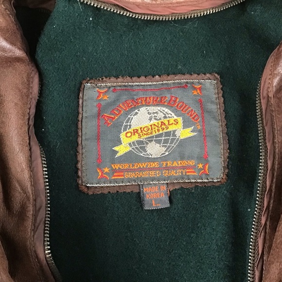 Vintage Adventure Bound by Wilson's Leather Mens Large Bomber Aviator Jacket - Picture 3 of 9